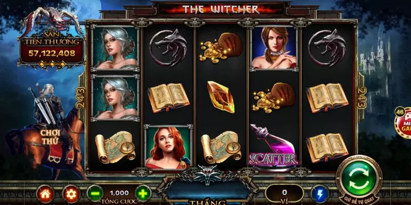 Biểu tượng đặc biệt giúp kích hoạt vòng quay miễn phí tại The Witcher Wild Hunt